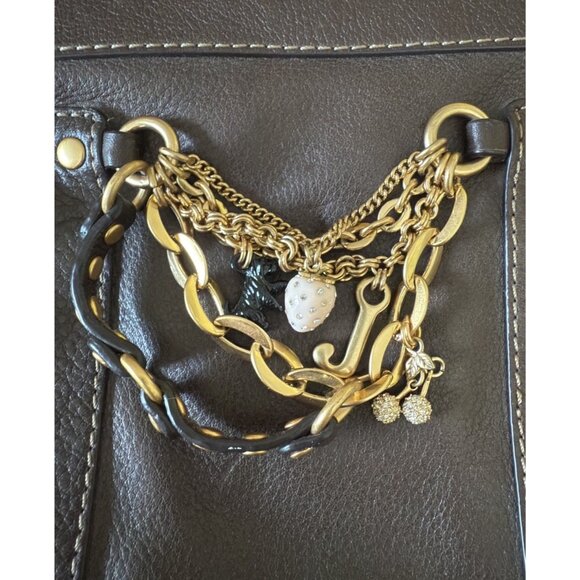 Juicy Couture Brown Leather Charm Wristlet Purse - Picture 7 of 15